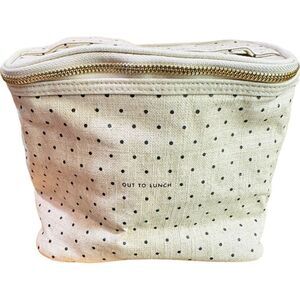 KATE SPADE NEW YORK Polka Dot Zip Up Lunch Tote Out To Lunch Box Bag